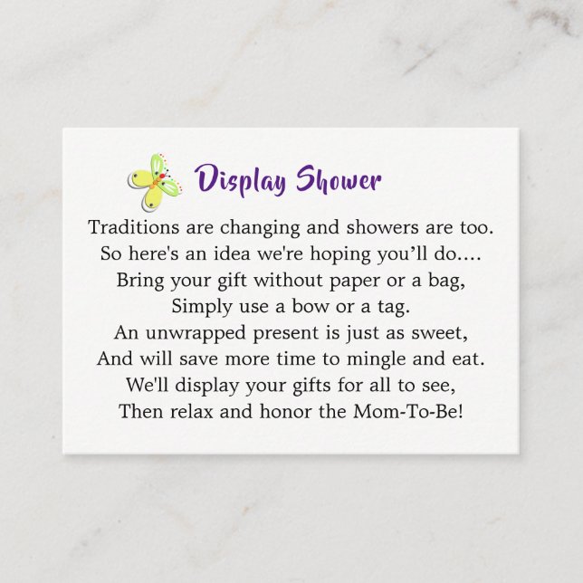 Cute Toy Baby Bunny Rabbit Baby Shower Display Enclosure Card (Front)