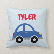 Cute toy car throw pillow for boy's nursery room