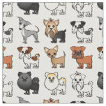 Cute Toy Dog Breed Pattern Fabric
