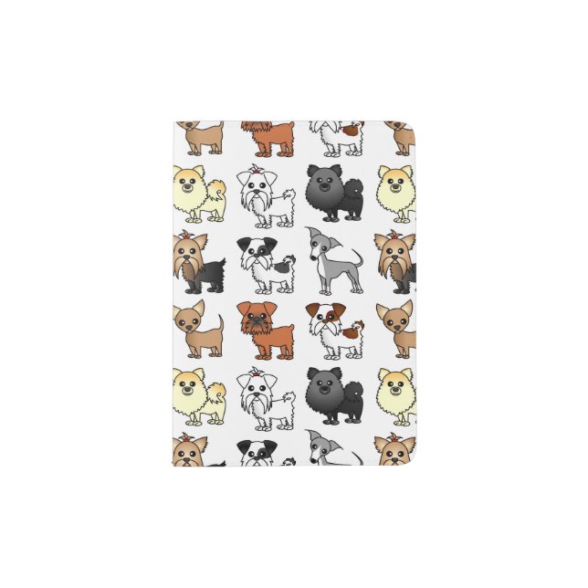Cute Toy Dog Breed Pattern Passport Holder (Front)