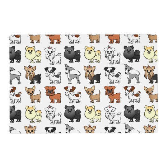 Placemat With Different Puppy Breed Pattern