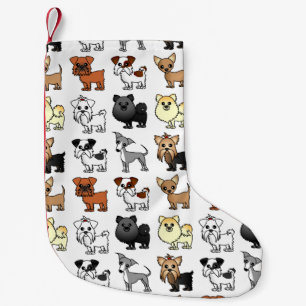 Cute Toy Dog Breed Pattern Small Christmas Stocking