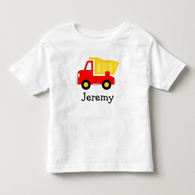 Cute toy dump truck cartoon t shirt for little boy (Front)