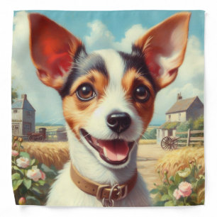 Cute Toy Fox Terrier Painting Bandana