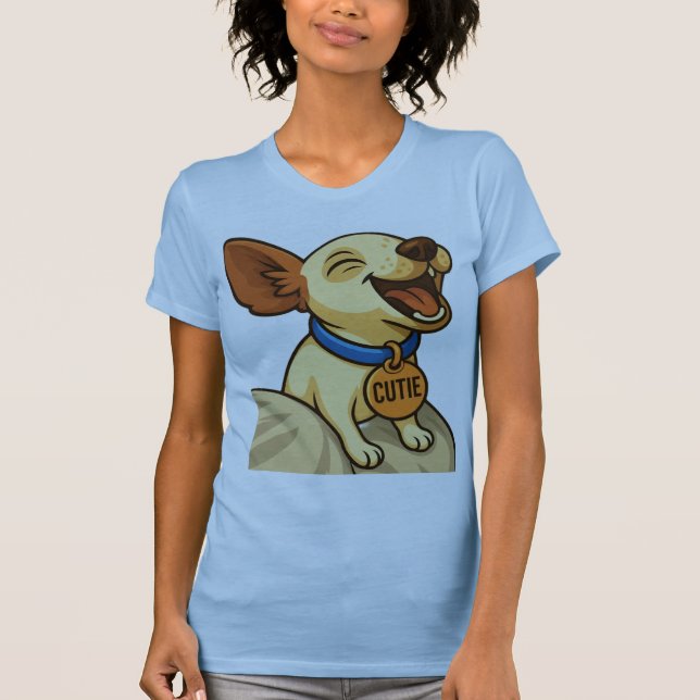 Cute Toy Fox Terrier Yawning T-Shirt (Front)