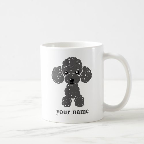 Cute Toy Poodle Black Name Box Coffee Mug