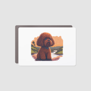 Cute Toy Poodle Car Magnet