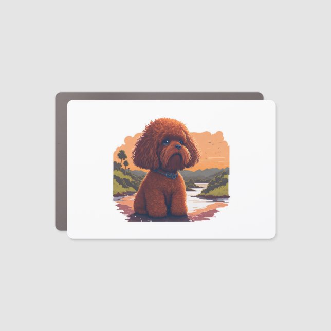 Cute Toy Poodle  Car Magnet (Front)