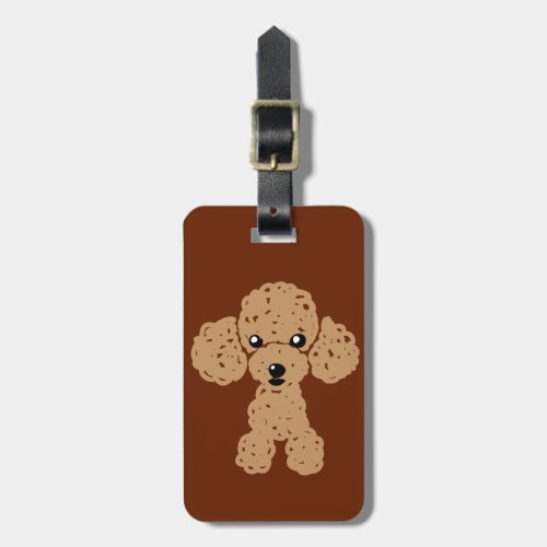 cute toy poodle luggage tag
