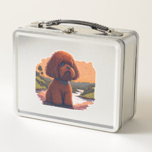 Cute Toy Poodle Metal Lunch Box