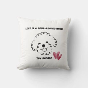 cute Toy Poodle throw Pillow