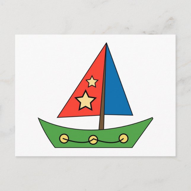 Cute Toy Sailboat Postcard (Front)
