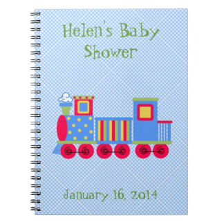Cute Toy Train Baby Shower Custom Notebook