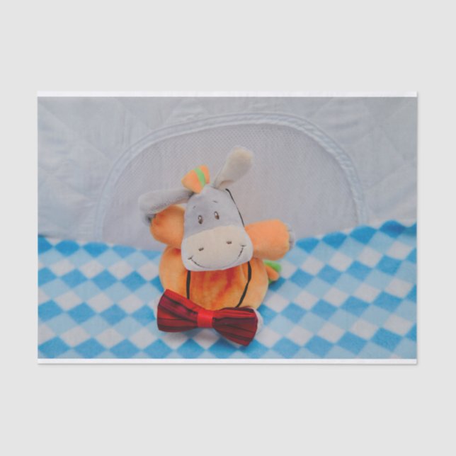 Cute toy with a red bowtie tissue paper (Front)