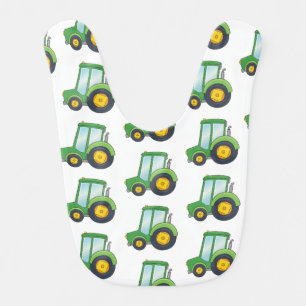 Cute Tractor Pattern Bib