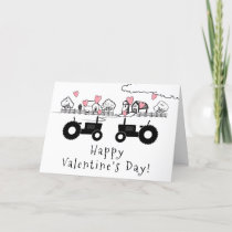 Cute Tractors in LOVE Farm Happy Valentine's Day Holiday Card