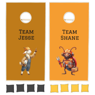 Cute Tradie Animals Cornhole Set