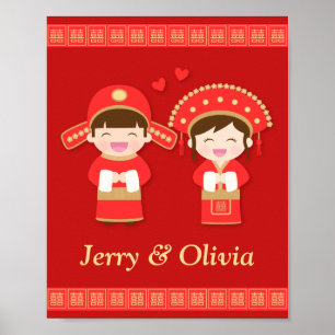 Cute Traditional Chinese Couple Wedding Decor