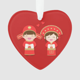 Cute Traditional Chinese Couple Wedding Ornament