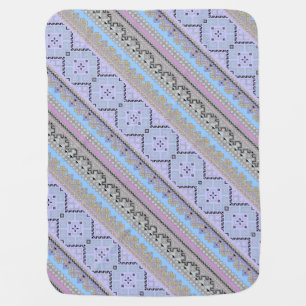 Cute traditional Ukrainian ornaments stripes Baby Blanket