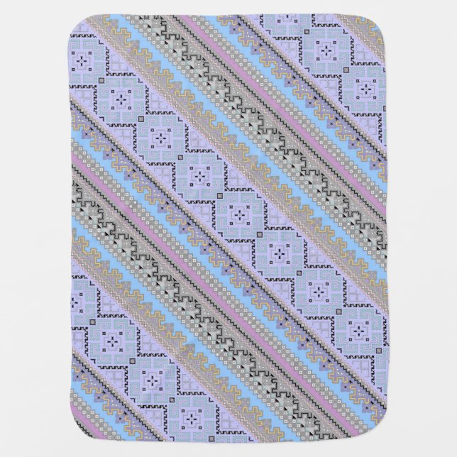 Cute traditional Ukrainian ornaments stripes Baby Blanket (Front)