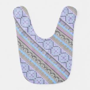 Cute traditional Ukrainian ornaments stripes Bib