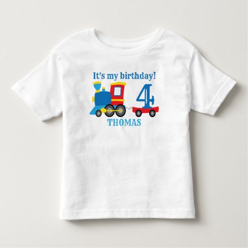Cute Train Birthday Toddler T_shirt