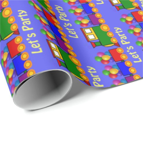 Cute Train for Boys Birthday Party Wrapping Paper