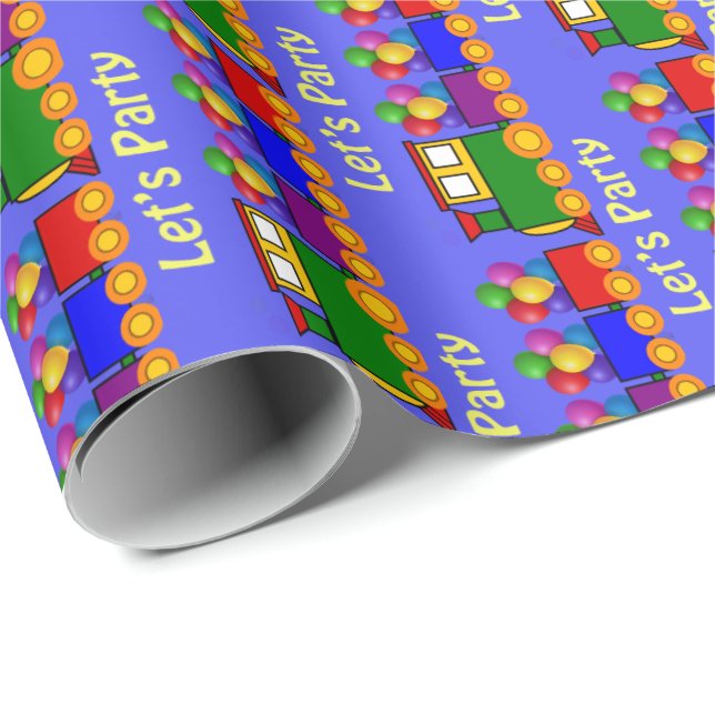 Cute Train for Boys Birthday Party Wrapping Paper (Roll Corner)