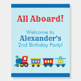 Cute Train Party Welcome Sign