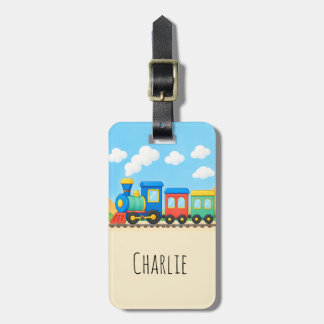 Cute Train Personalized Luggage Tag for Boys