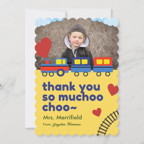 Cute Train Thank You Card