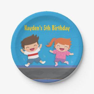 Cute Trampoline Kids Birthday Party Supplies Paper Plates