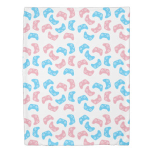 Cute Transgender Pink Blue Controllers Gamer Duvet Cover