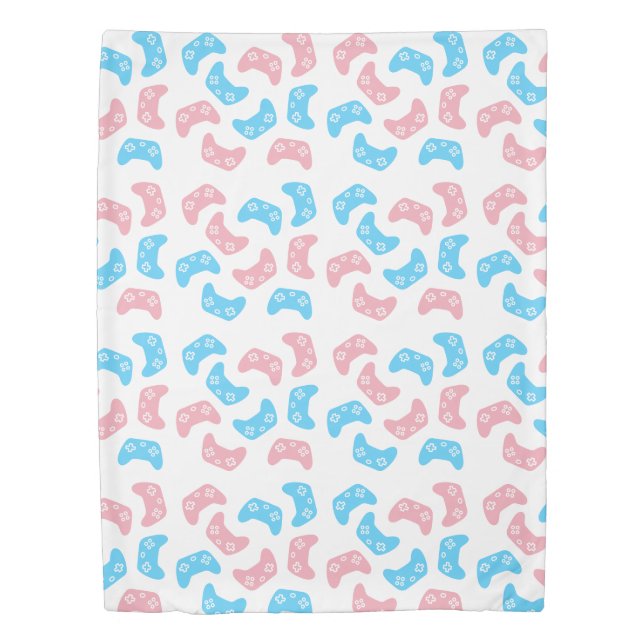 Cute Transgender Pink Blue Controllers Gamer  Duvet Cover (Front)