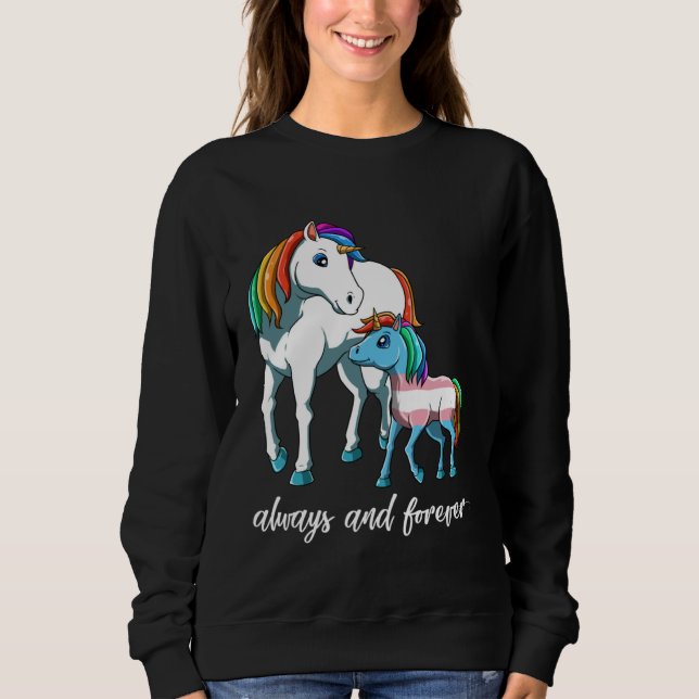 Cute Transgender Unicorn Mama Sweatshirt (Front)