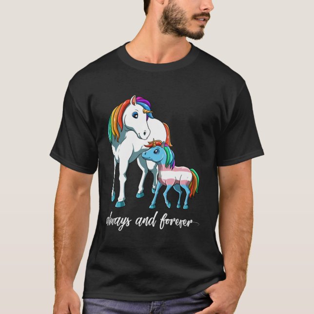 Cute Transgender Unicorn Mama T-Shirt (Front)