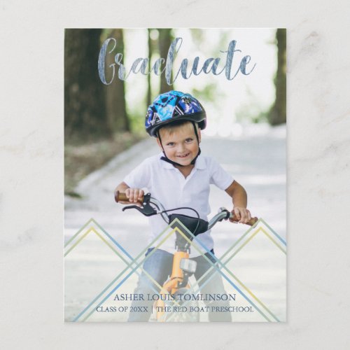 Cute Transparency Effect Pre K Graduation Photo Postcard