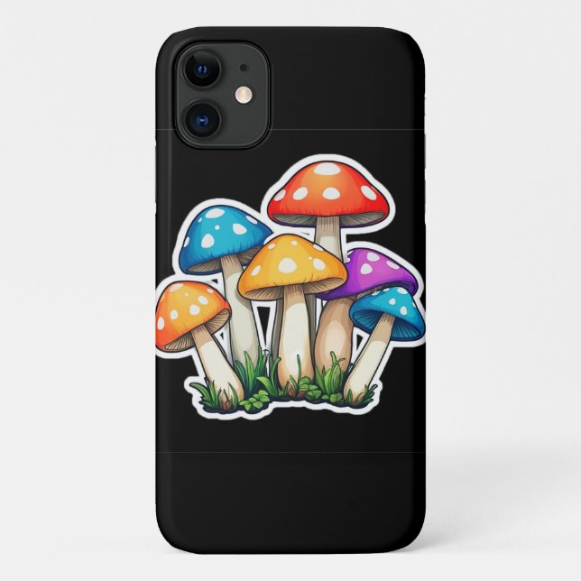 Cute Transparent Mushroom Illustration Case-Mate iPhone Case (Back)