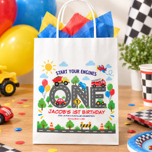 Cute Transportation Cars  boy 1st Birthday Favor Bag