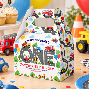 Cute Transportation Cars boy 1st Birthday Favor Boxes