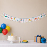 Cute Transportation Happy Birthday Banner