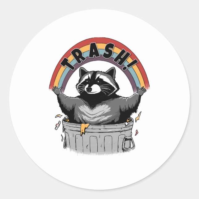 Cute Trash Panda Raccoon Save The Trash Panda Classic Round Sticker (Front)