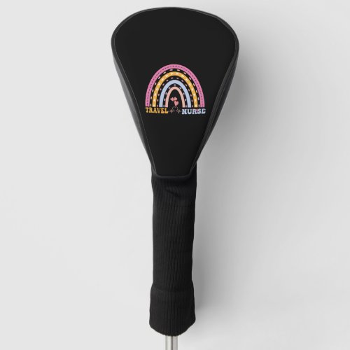 Cute Travel Nurse Rainbow Golf Head Cover