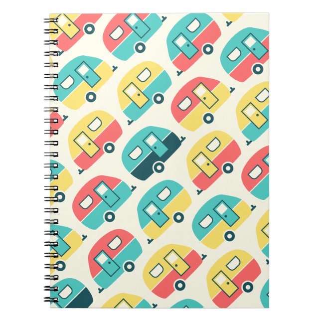 Cute Travel Trailer Pattern Notebook (Front)