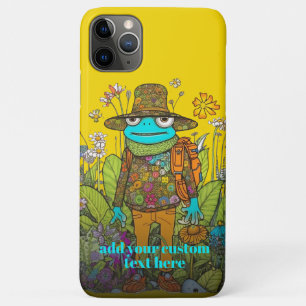 Cute Traveller Frog Wildflower Cottagecore Custom iPhone 11 Pro Max Case