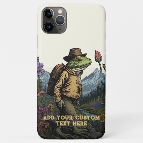 Cute Traveller Frog Wildflower Cottagecore Custom iPhone 11 Pro Max Case
