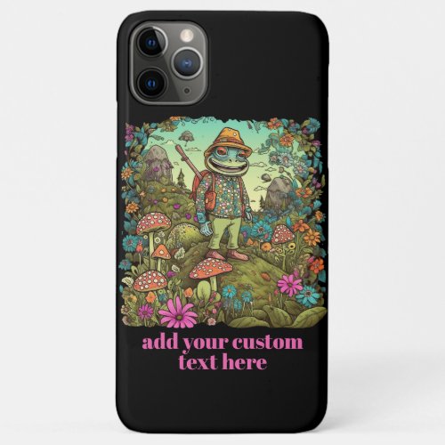 Cute Traveller Frog Wildflower Cottagecore Custom iPhone 11 Pro Max Case