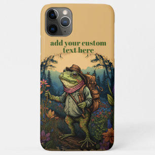 Cute Traveller Frog Wildflower Cottagecore Custom iPhone 11 Pro Max Case