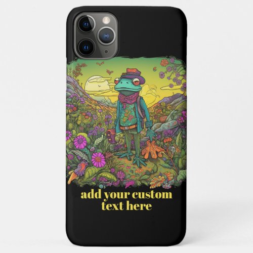 Cute Traveller Frog Wildflower Cottagecore Custom iPhone 11 Pro Max Case